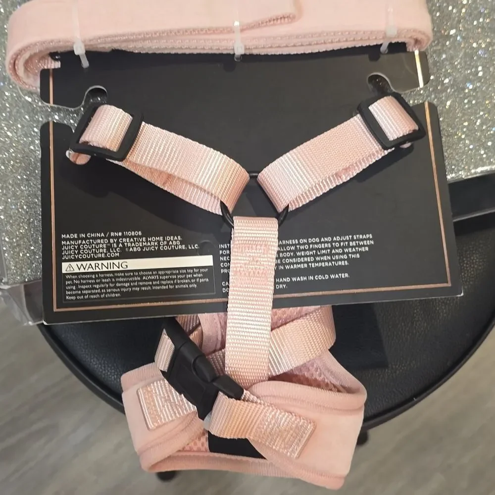 Juicy Couture Rhinestone Logo‎ Dog Harness & Leash